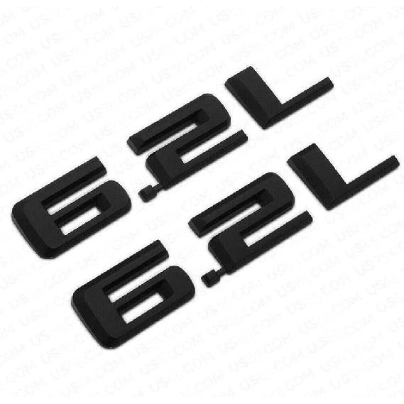 2Pc 6.2L Emblem 3D Hood Body Style Badge Logo Sticker Nameplate Replacement for 19-222 Silverado 1500 Sierra Camaro (Chrome) матовый черный