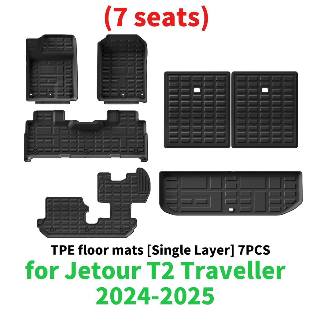 for Jetour T2 Traveller 2025 2025 Custom TPE floor Mats Full Set Eco-Friendly Waterproof All-Weather Floor Liners Accessories