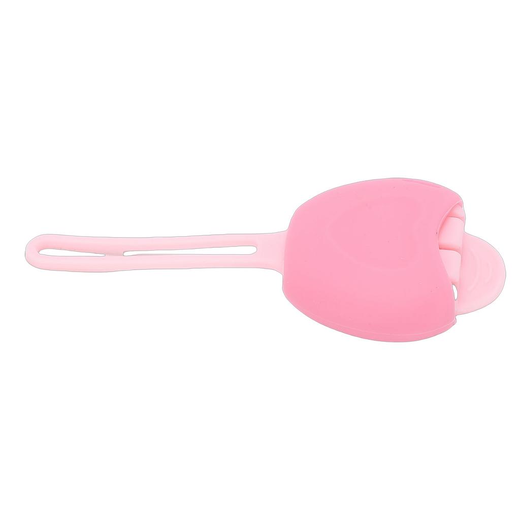 Pinceau à lèvres en silicone   Applicateur de rouge à lèvres anti-poussière Brosse à baume Housse de protection Rose