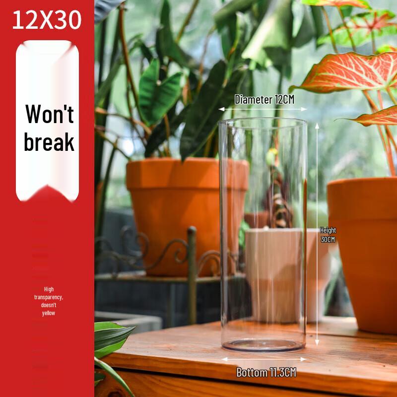 Transparent Acrylic Cylindrical Vase