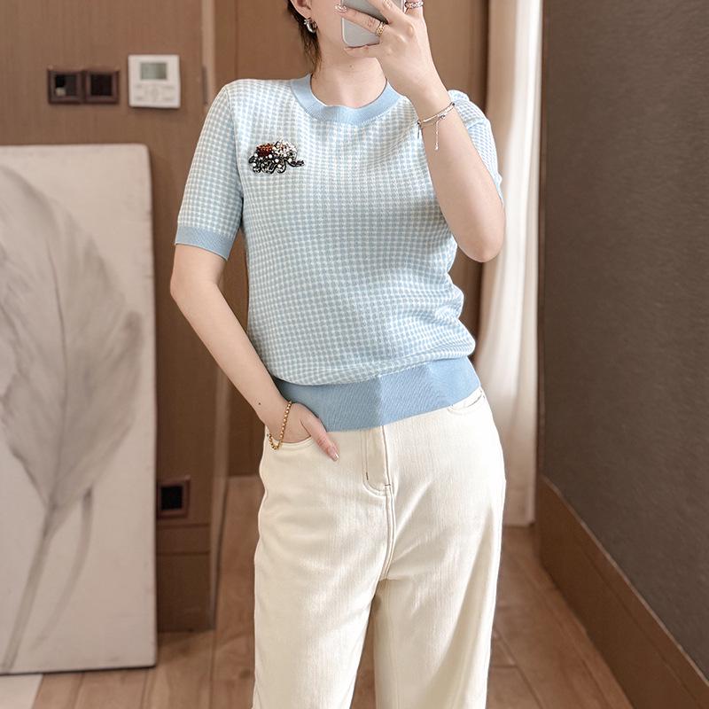 

Французский ретро-бисерный слон Tencel и шелковица Mulberry, вязка с узором «гусиная лапка»