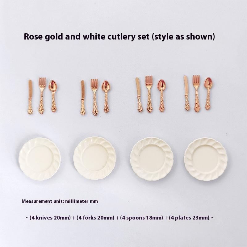 

1:12 Mini Cake Board and Cutlery Set Dollhouse Dining Accessories DIY Decor and Toy Present great for daily use perfect for gifting