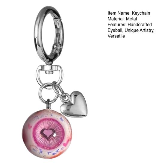 Eyeball Keychain Handmade Clay Craftsmanship Key Chain UV Resin Sealed