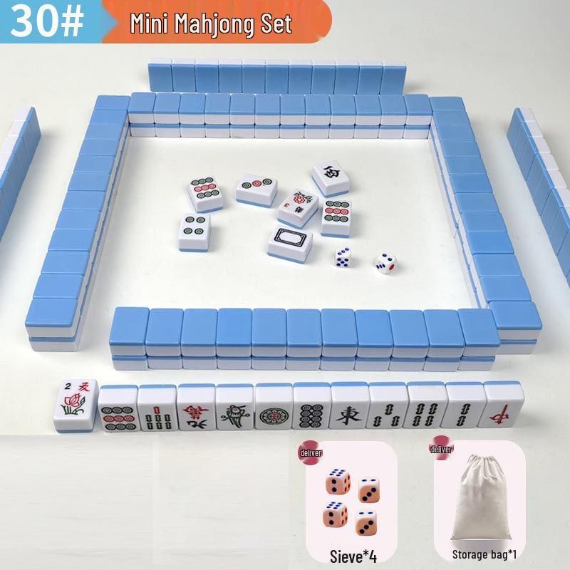 Compact Hand-Rubbed Mini Mahjong Set for Travel & Outdoor Use