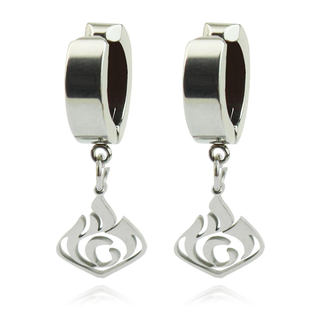 Fashion Game Genshin Impact The Dottore Doctor Ear Clip Blue Drop Earrings for Women Man Earclip Jewelry