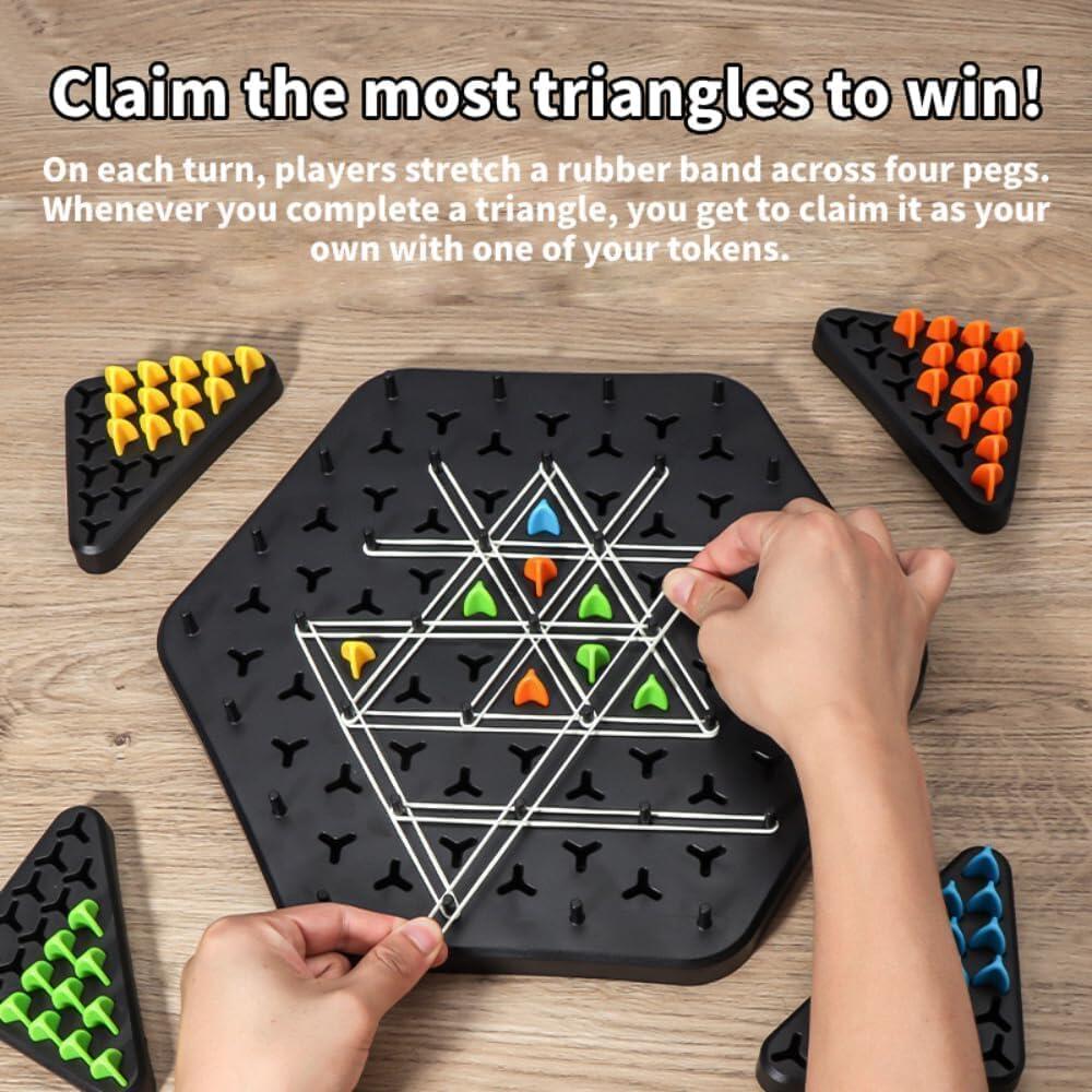 Triangle Board Game Chain Triangle Chess Game Triangle Rubber Band Game Territory Capture Family Game Puzzle Strategy Games for Kids and Adults