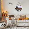 Happy Halloween Wooden Signs Plaque for Front Door Halloween Ghost Door Decor
