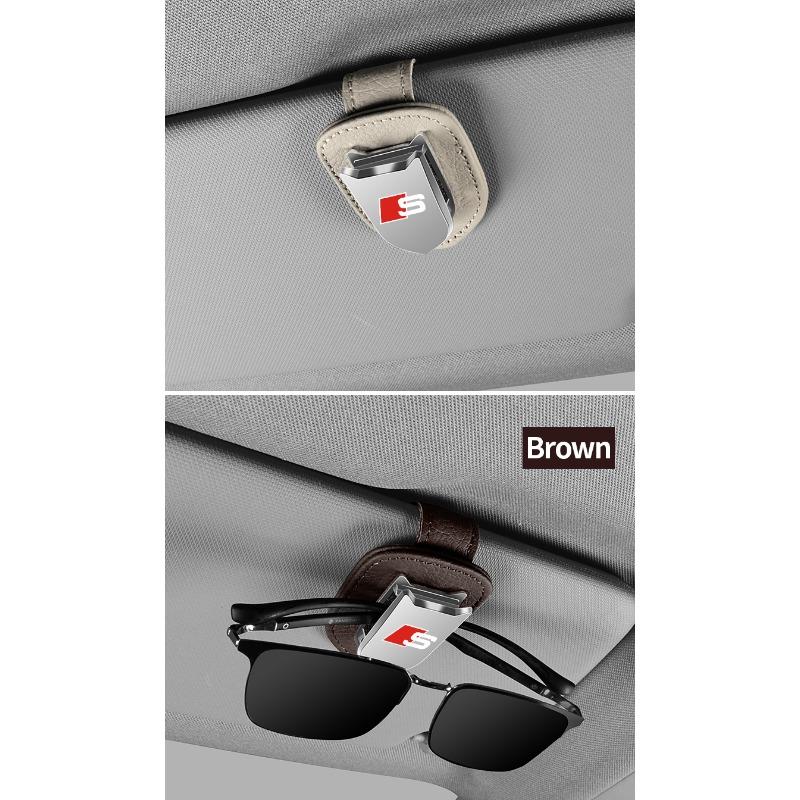 Car Auto Sun Visor Glasses Box Sunglasses Clip Card Ticket Holder Stand for Audi A3 A4 B5 B6 A3 8P 8V 8L A5 A6 C6 C5 A1 A7 A8 Q2 Q3 TT RS3 RS4