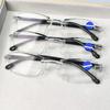 3pcs Rimless Reading Glasses for Men and Women - Blue Light Blocking, High-Definition,  Rectangular Frame