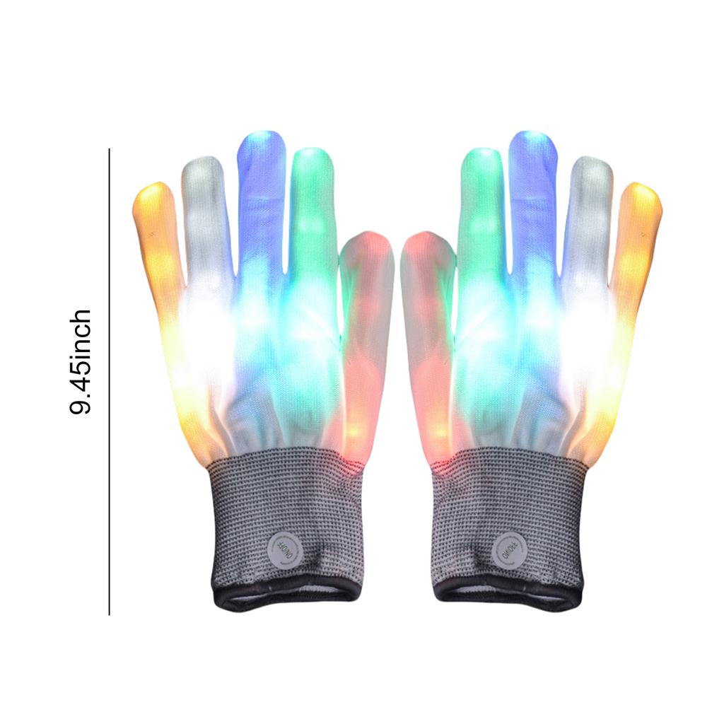 7 Colors Light Show LED Gloves Rave Light Finger Lighting Flashing Glow Mittens for Birthday Festival Glow Party Supplies