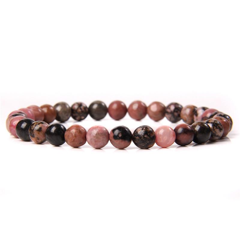 6mm Chakra Beads Energy Bracelet Natural Round Agates Onyx Stone Stretch Bracelet Bangles for Women Men Handmade Yoga