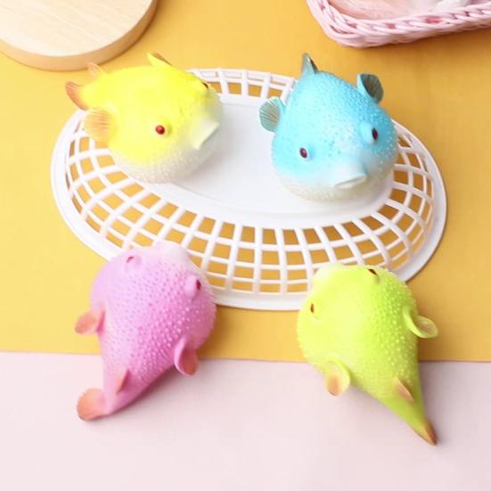 Pufferfish Squeeze Ball Cute Pufferfish Stress Relief Toy Soft Rubber Slow Rising Fidget Toy for Kids Adults Anxiety Relief