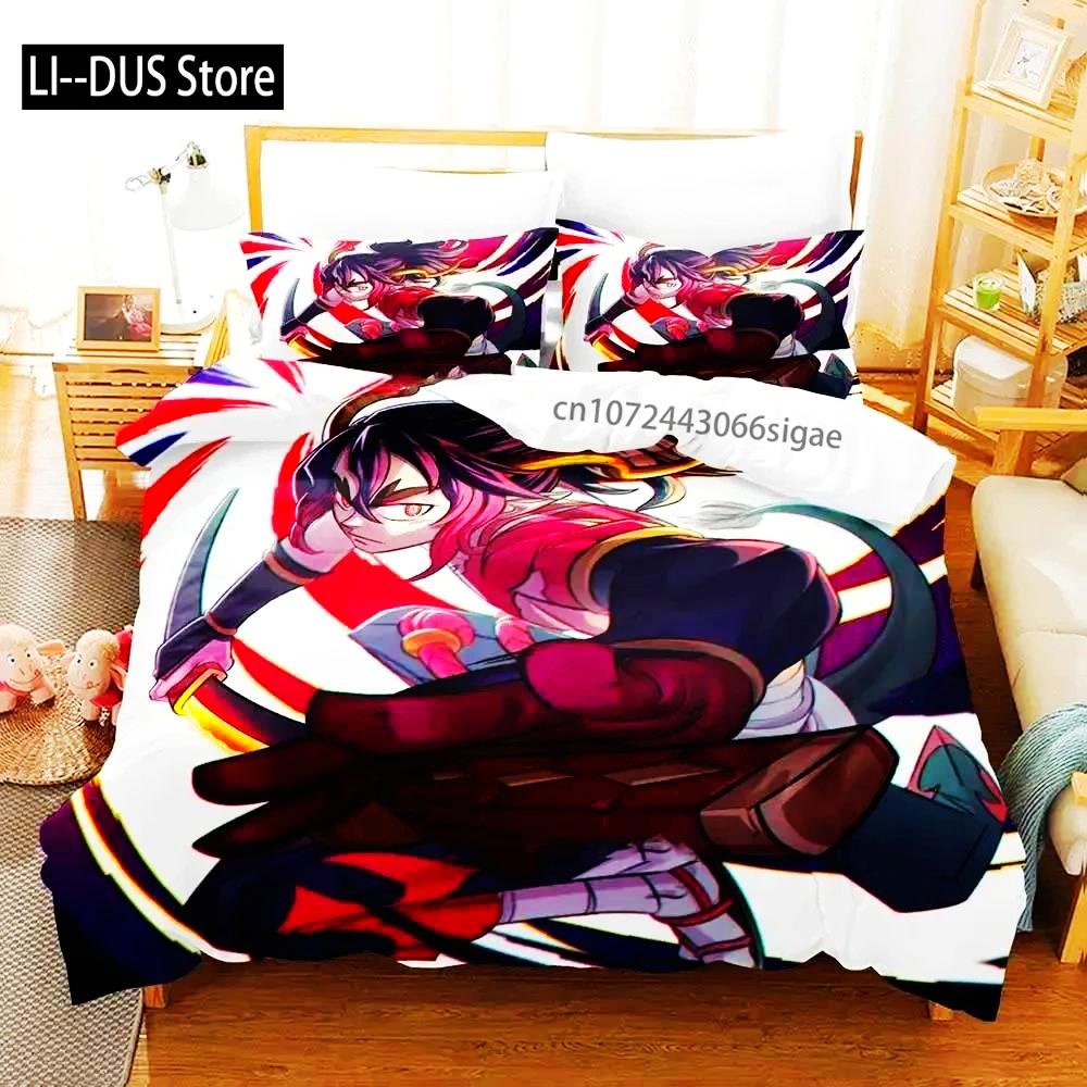 Anime Disgaea Bettwäsche-Set Bettbezug Bett-Set Steppdeckenbezug Kissenbezug Bettdecke King Queen Size Jungen Erwachsene Bettwäsche-Set