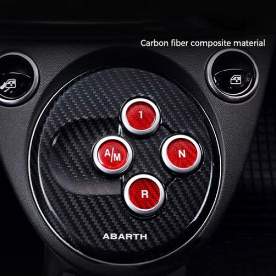 4pcs Carbon Fiber Car Gear Shift Button Cover For Fiat Abarth 595 695 2012-