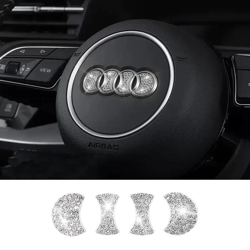 Diamond Car Steering Wheel Emblem Interior Sticker For PP7 A3 A4 B7 B8 B6 A6 C6 C5 Q5 B7 B9 A1 8I 8P 8V Q3 A7 4F C7 A5 Q7 Q8 A8 7PP