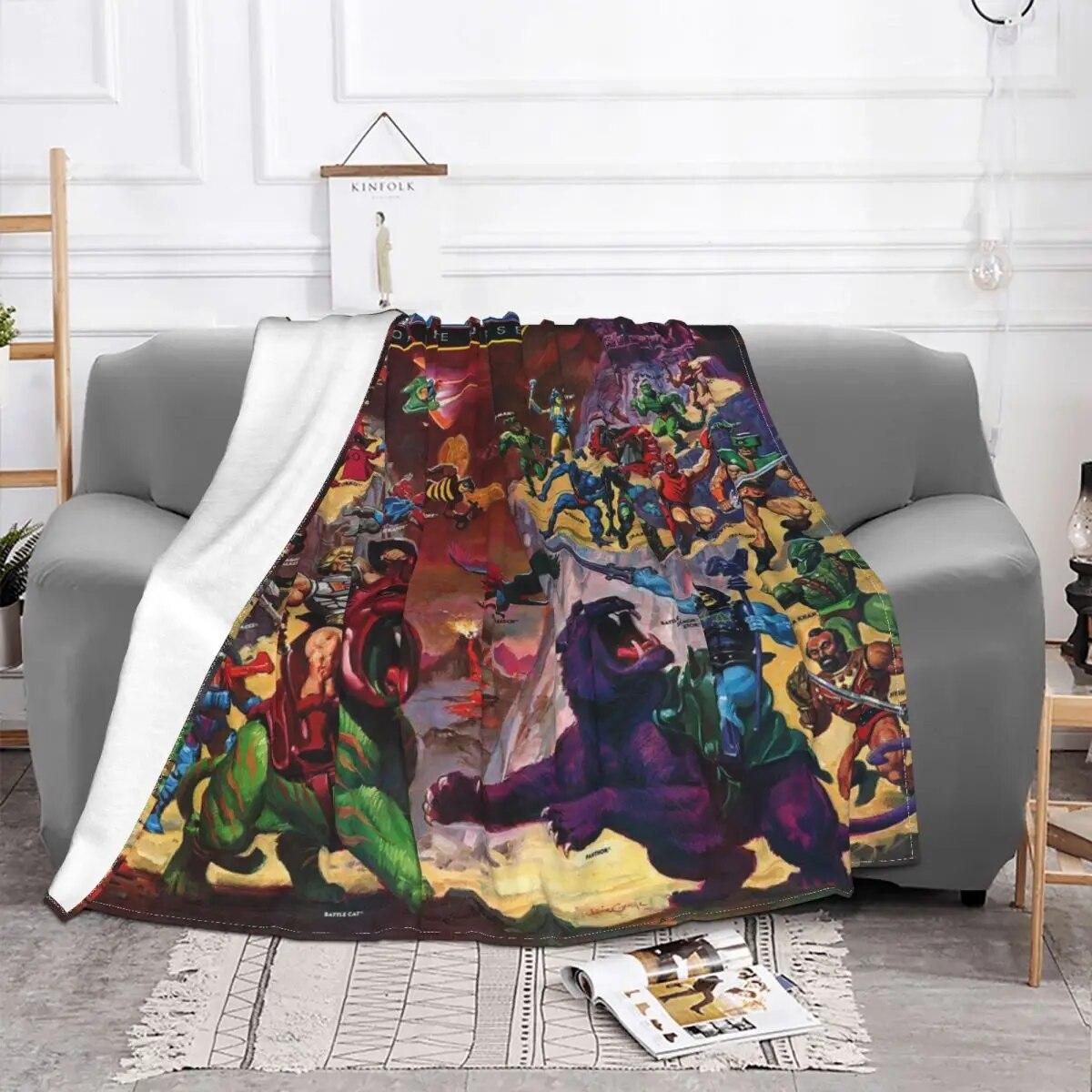 

Одеяло Masters Of The Universe He-man, бархатный текстильный декор, дышащие мягкие пледы с героями мультфильмов для дивана, дивана, покрывала 75x100cm 30x40in