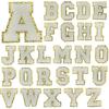 8cm Gold Edge Glitter Double-layer English Letter Iron-on Embroidery Patch