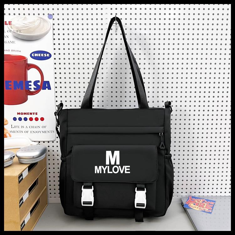 Schoolbag Korean version ins new high-value niche design letter satchel couple light travel to work make-up class messenger bag