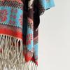 European & American Style Reindeer Snowflake Imitation Cashmere Double-Sided Thick Christmas Shawl for Women