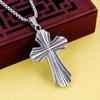 Necklace Flower Cross Frosted Pit Cross Vintage Men's Pendant