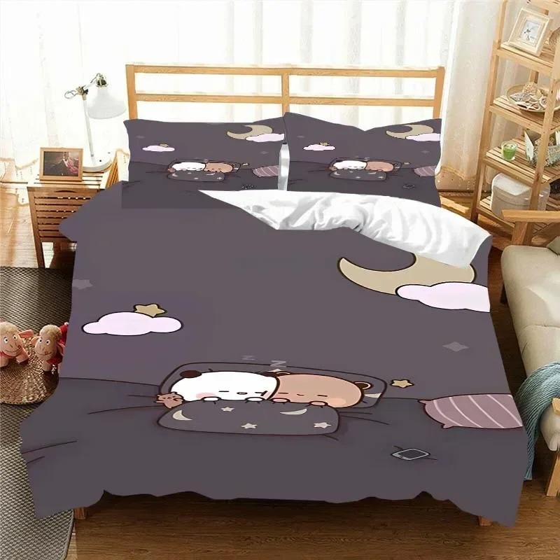 Kawaii Bubu and Dudu 3D Printing Anime Bedding Set Duvet Cover Comforter Bed Single Twin Full King Queen Size Bedding Set Kids