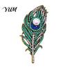 Retro Feather Jewelry Vintage Peacock Brooch, Faux Pearl Rhinstone Lapel Alloy Pin Pin, Clothing Accessories for Wedding Party Prom Metal