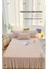 A-class Thick Quilted Bed Skirt - Winter Dustproof Non-Slip Bed Cover with Princess-Style Skirt Edge