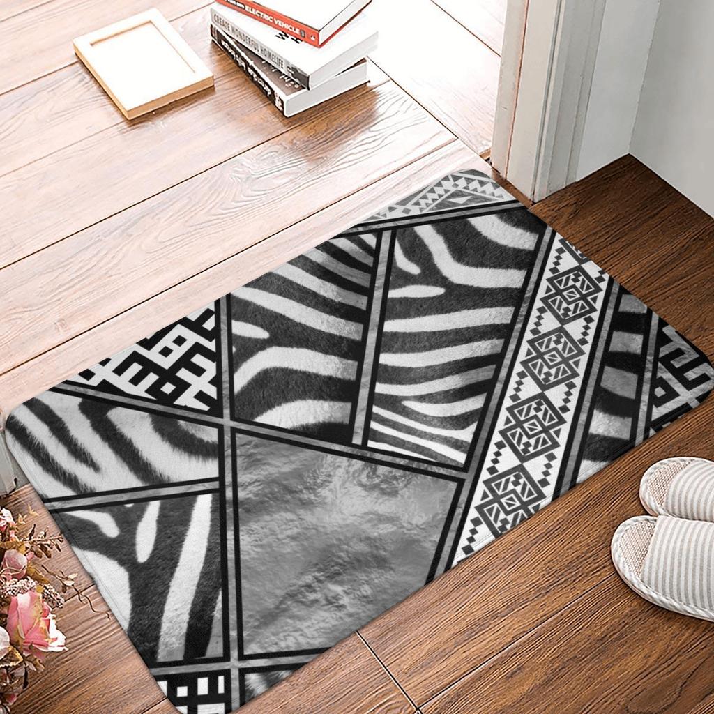 Siberian Tiger Fur Pattern Door Floor Kitchen Bathroom Mats Anti-Slip Indoor Wild Animal Doormat Living Room Entrance Carpet Rug
