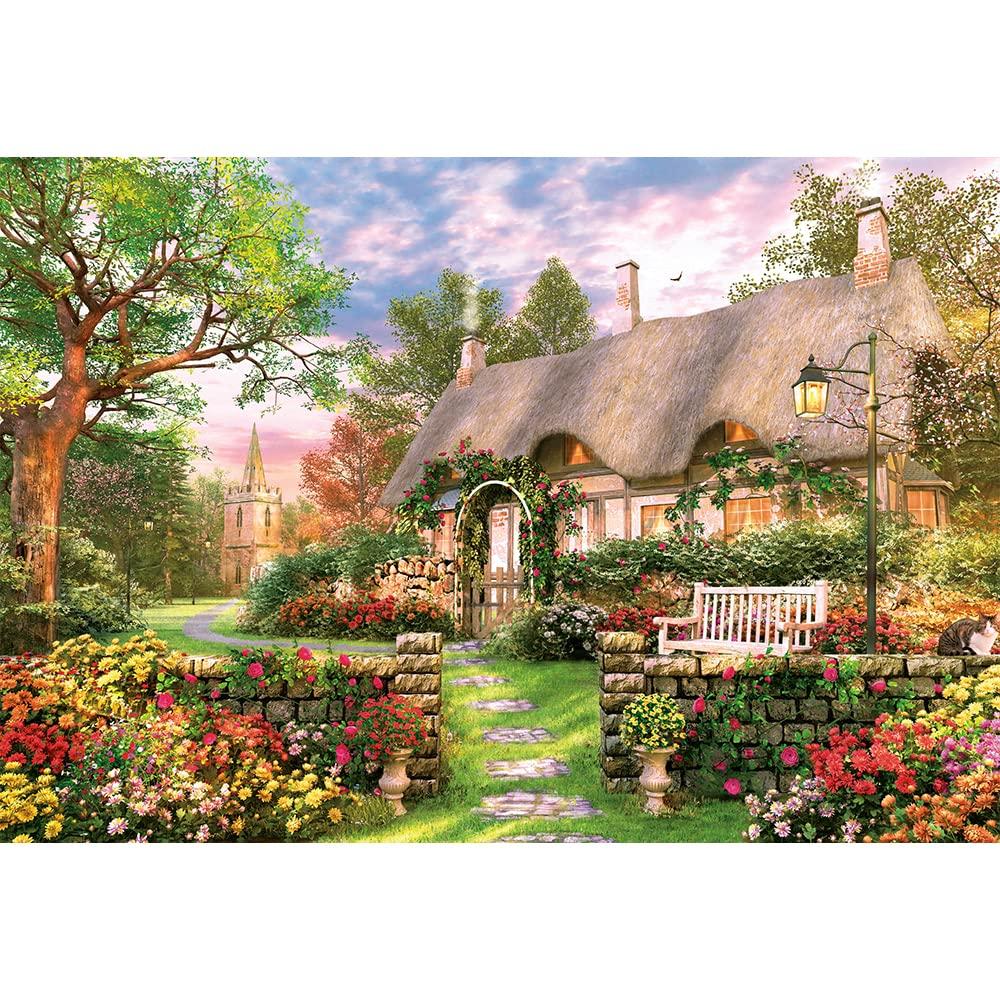 MISITU Micro Piece Jigsaw Puzzle, 1000 Pieces, Landscape Painting, Flower Garden, Nature, Gift, Birthday, Christmas, Stylish Interior, Mountain Cabin