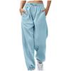 Women's Casual Pants High-waisted Belted Jogging Pants With Pockets
