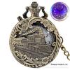 Retro Locomotive LED Quartz Pocket Watch
