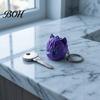 Cat Shaped Ornament 3D Printed Head Keychain, Cute Kawaii Kitten Bag Charm with Pearlescent Finish & Bright Green Eyes, Lightweight Animal Pendant Key
