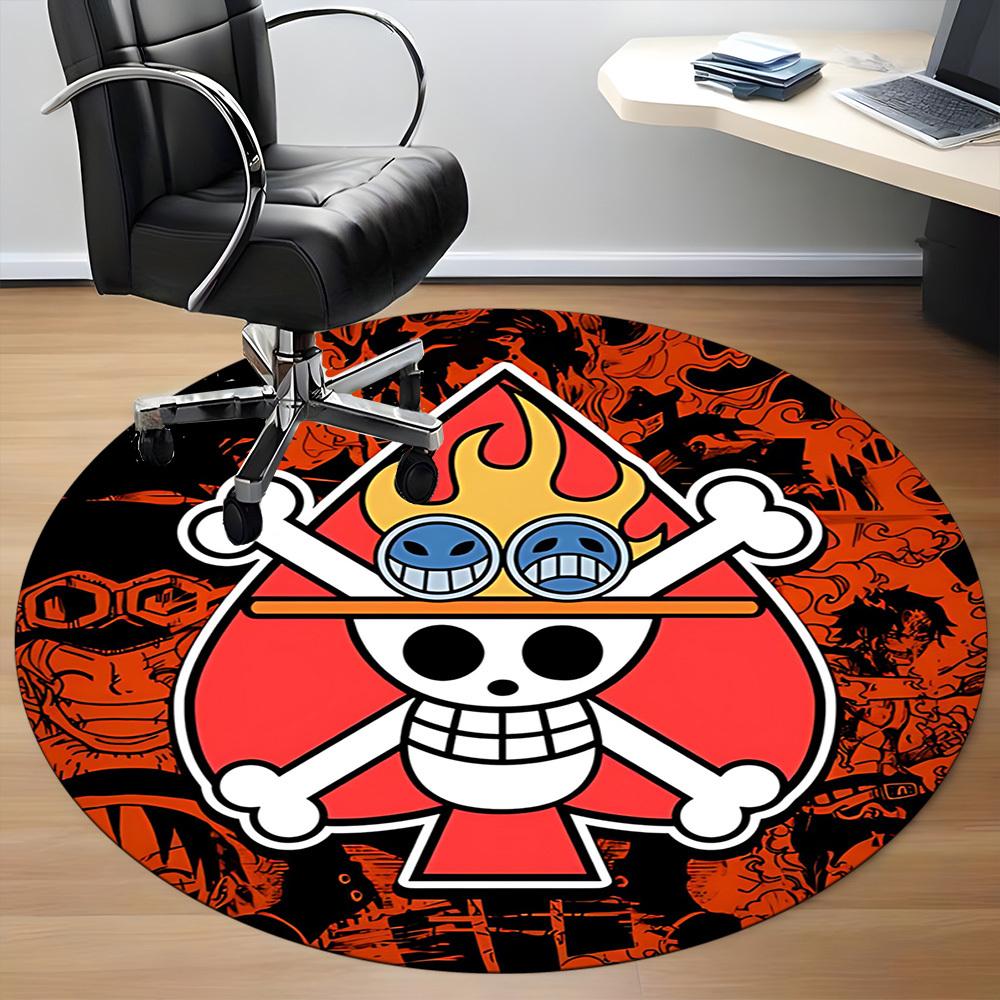 1pc One Piece Logo Office Round Area Rug, Under Office Chairs Bedroom Living Room Home Decor  a1022210