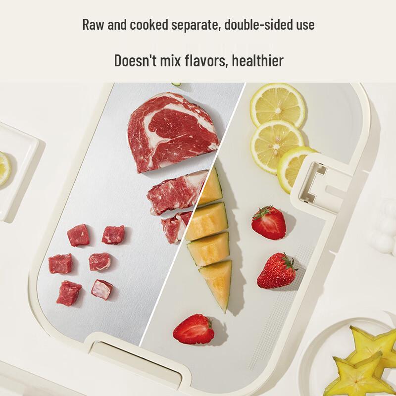 Velosan Pebble Antibacterial Stainless Steel Cutting Board with Sharpener