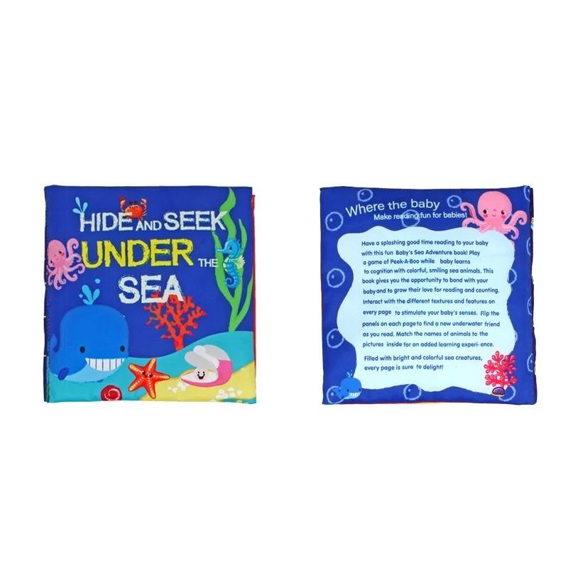 Hot Sale 0-36Month Baby Early Learning Educate Toy Tail Cloth Book Parent-child Interactive Sound Paper Puzzle Cloth Book Rattle