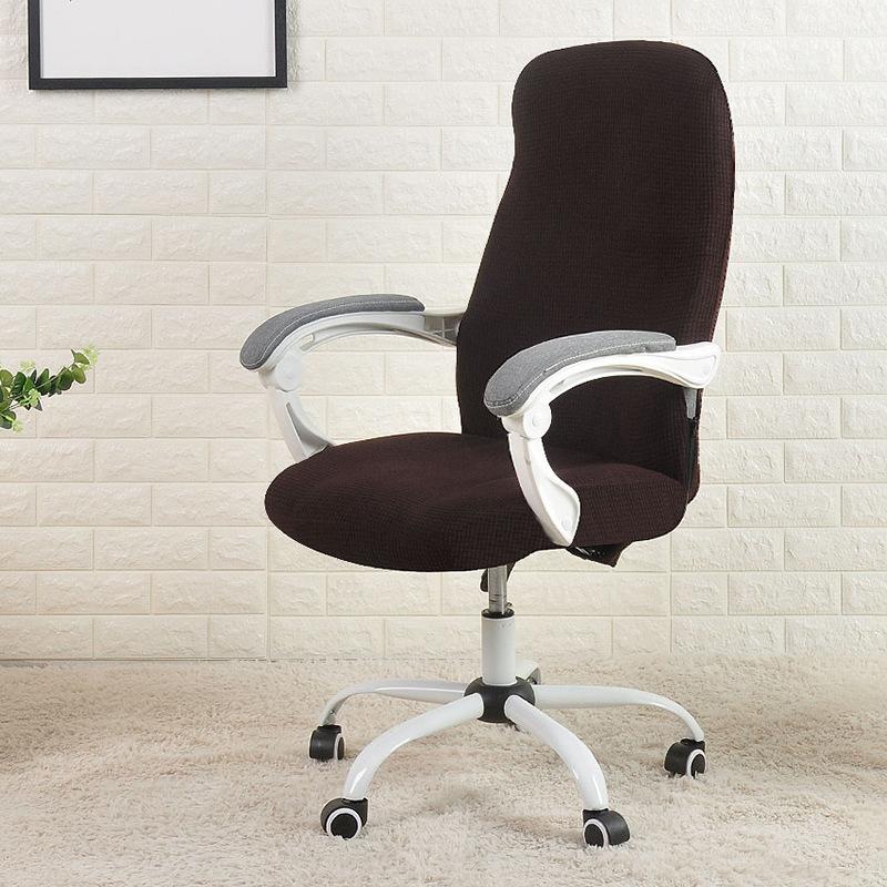 

Чехол для офисного кресла, однотонный, эластичный, съемный, водонепроницаемый, чехол для сиденья кресла, защитный чехол S кофейный