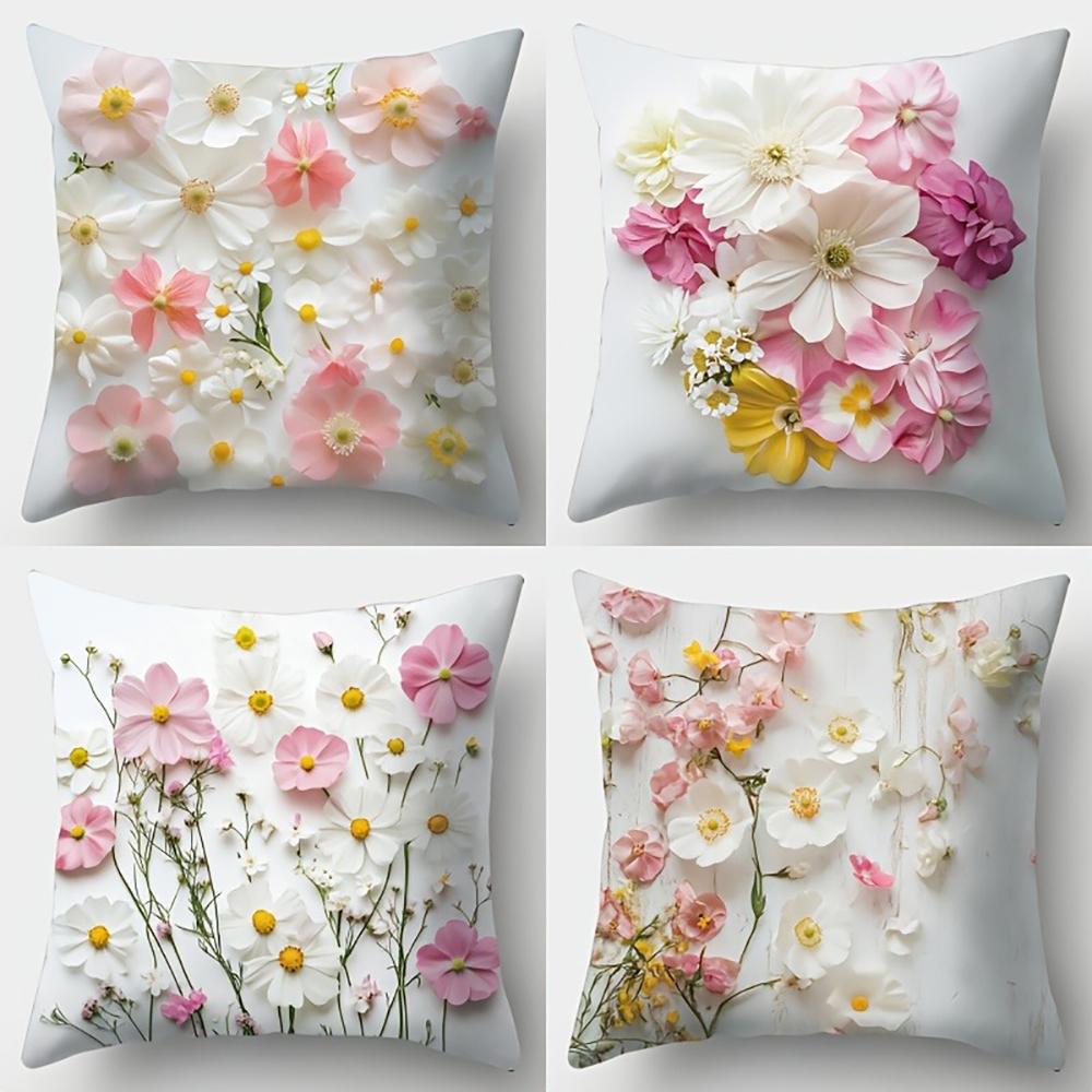 Härligt blommönster mysigt örngottSovrum Soffa Dekorativt Kuddfodral Med Dragkedja Mjukt Kuddfodral