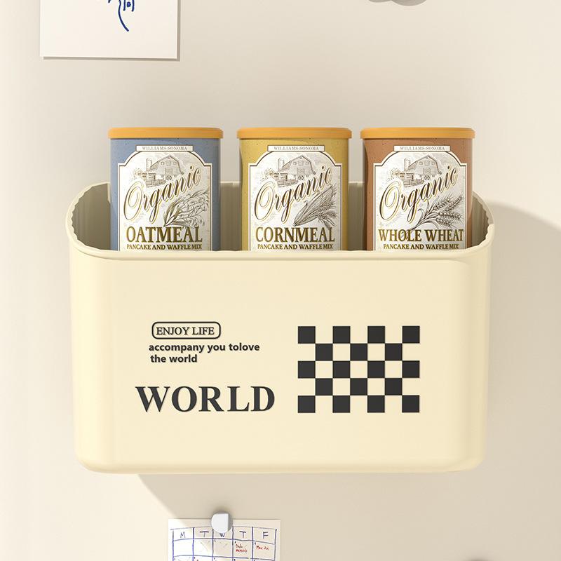 Magnetic Sundries Storage Rack for Refrigerator Side Punch-Free Wall Mounted Kitchen Spice Organization Box Home Adhesive Shelf