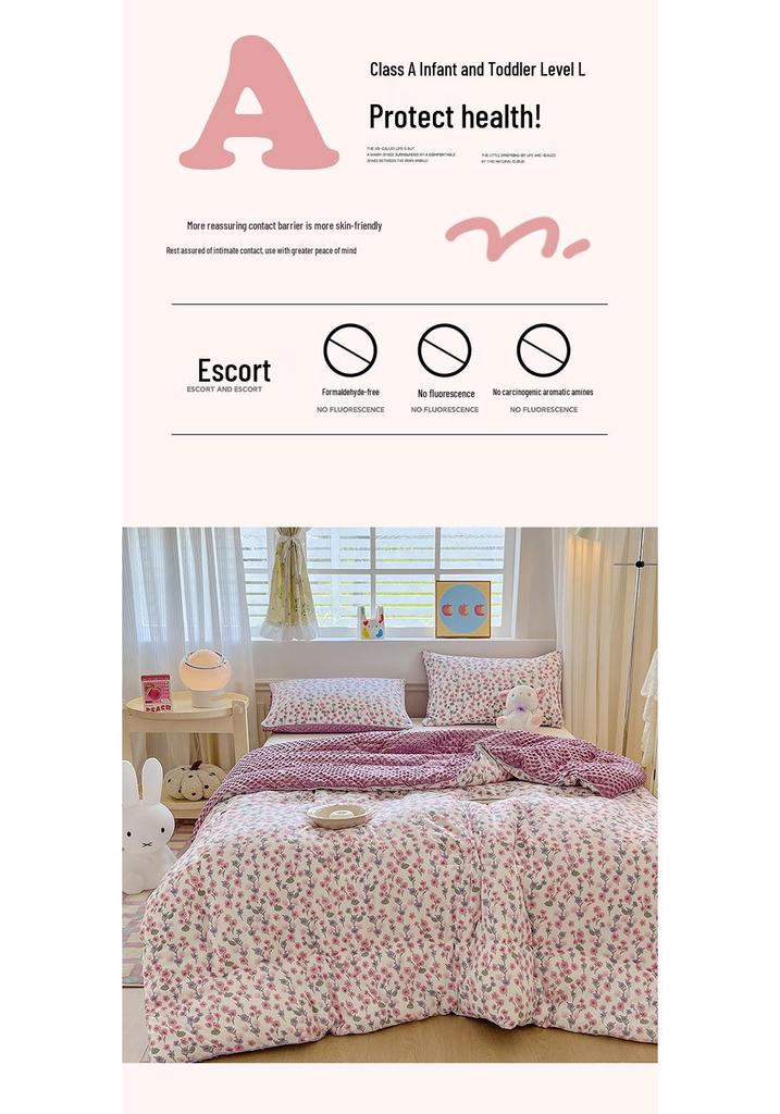 Class A Double-Layer Gauze Soy Fiber Quilt for Home and Dormitory - Single/Double Size for All Seasons