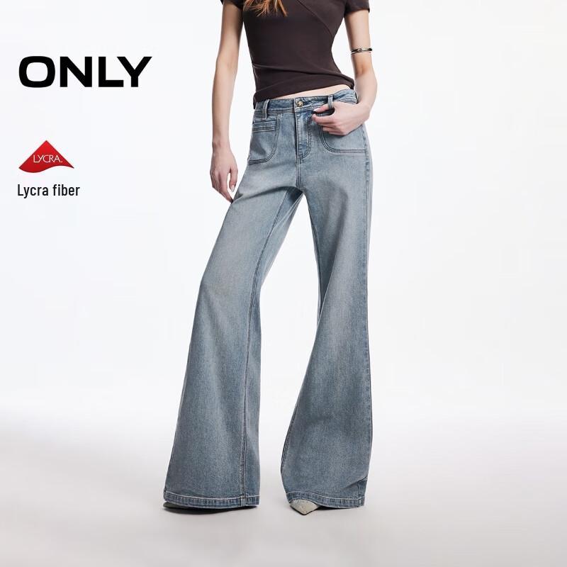 

ONLY Women s High-Waist Flare Jeans with Patch Pockets M