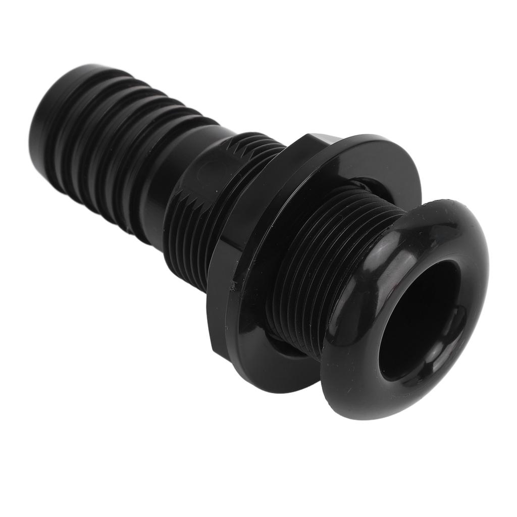 Boat Through Hull Connector 29mm Outlet Smooth Drainage Straight Drain Outlet Fittings Boat Plumbing Fittings Black