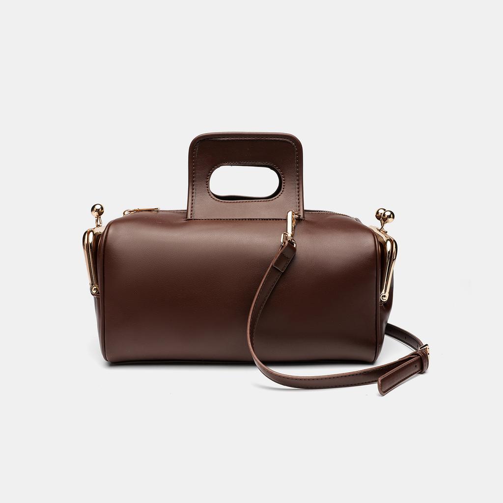 High Texture Retro Side Clip Design Pillow Bag Fashion Light Luxury Women'S Handbag Commuter Shoulder Messenger Bag