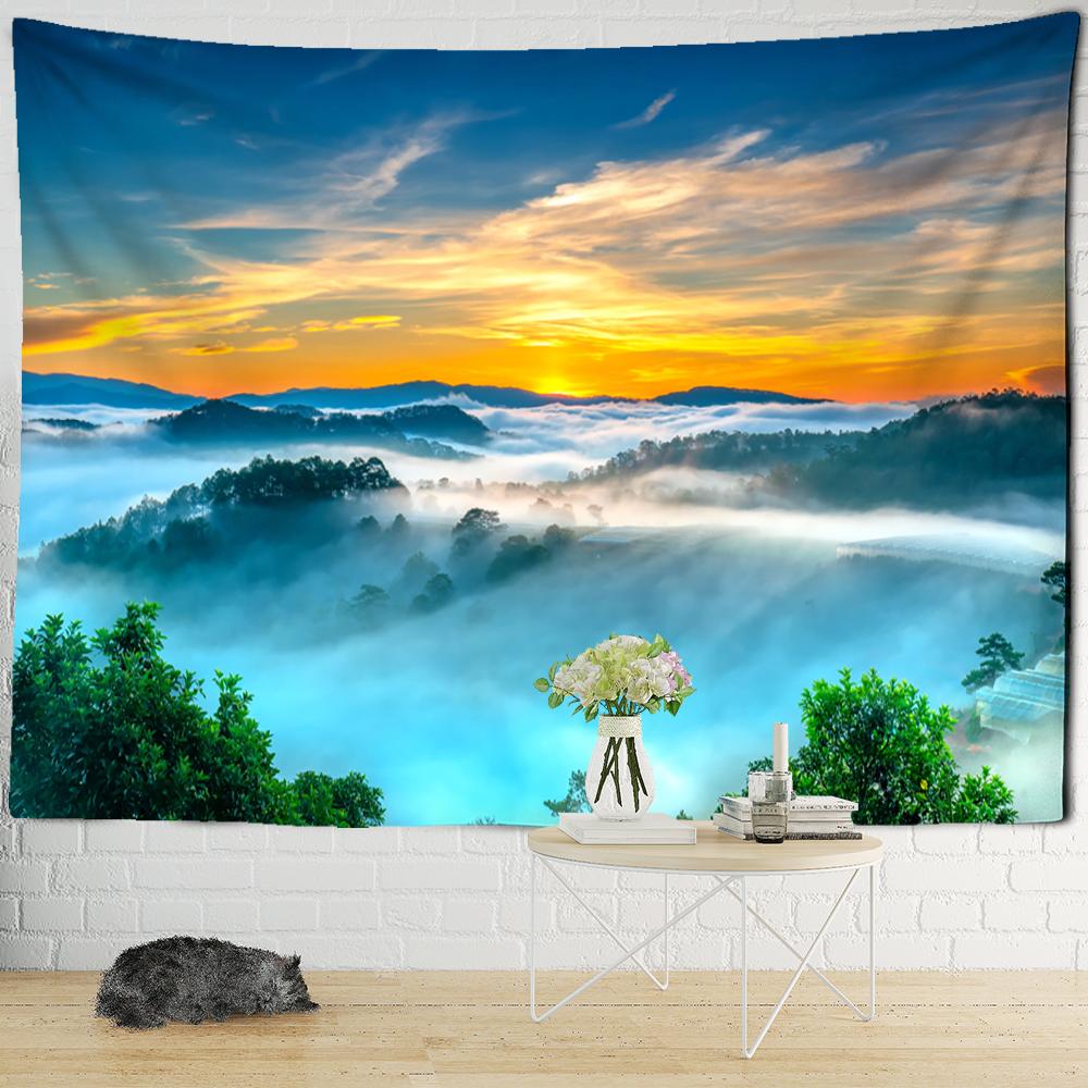 Bohemian Style Aesthetics Room Home Decoration Sunset Landscape Landscape Painting Tapestry Wall Hanging
