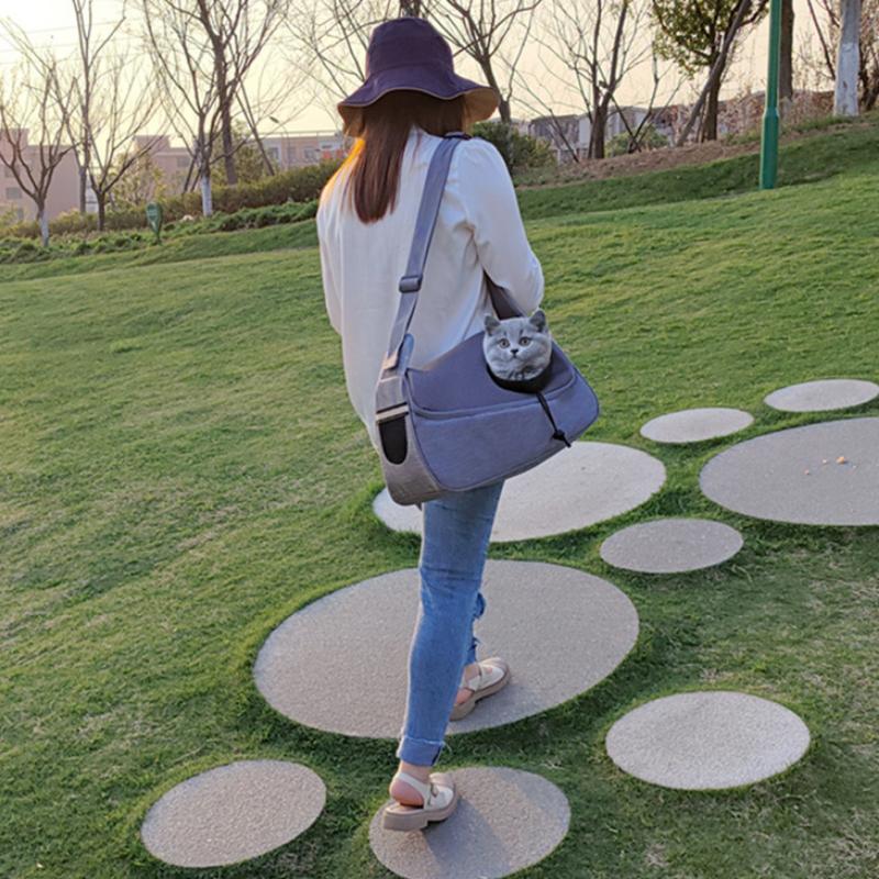 New Cation Dog Cat One Shoulder Crossbody Pet Bag Breathable Mesh Oxford Outdoor Travel Portable Cat Bag In Stock Shoulder Bag