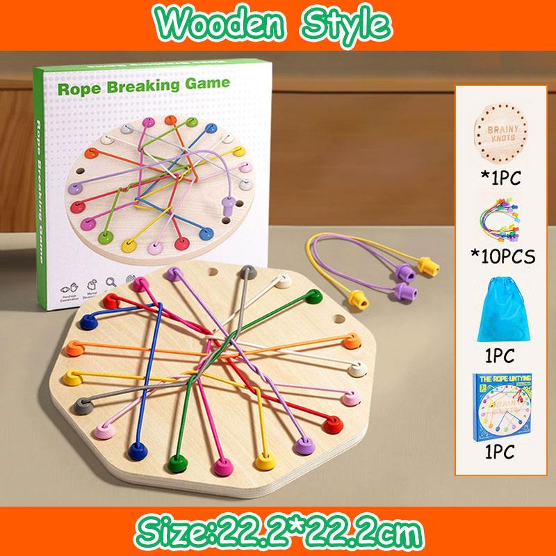 Corda per Allenamento del Pensiero Logico per Bambini Giochi di Nodi Giocattoli Educativi Linea Colorata Corde Intrecciate Connesse Gioco da Tavolo Puzzle di Ordinamento