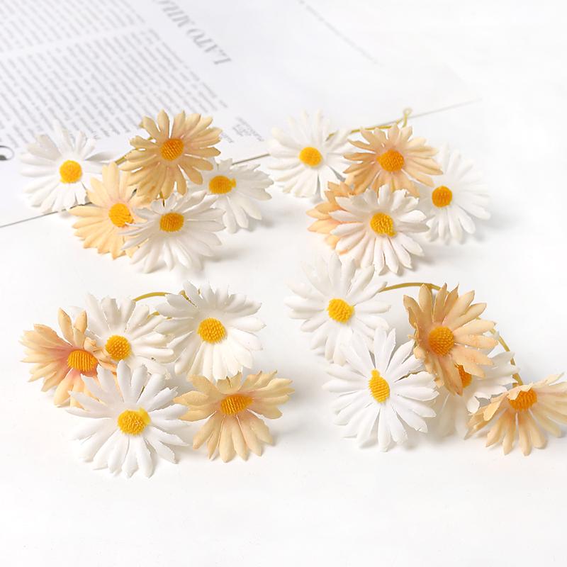 Daisy Silk Flower Bouquet for DIY Headdress, Wreath, Gift Box, or Home Decor