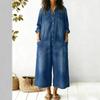Women's Fashion European and American Style Spring/Autumn Sexy Single-Breasted Shirt Dress Jumpsuit