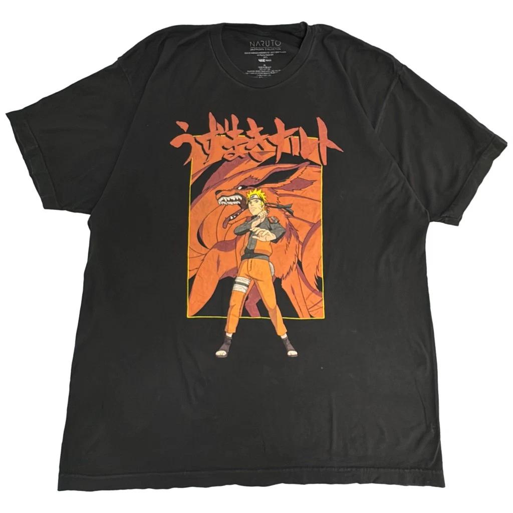 Naruto Shippuden Naruto Sasuke Graphic Anime T-Shirt XL Black 4XL