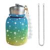 300ml Luxus Strass Edelstahl Isolierbecher Funkelnd Tragbar Perlenkette Wasserflasche Tragbar Reise Vakuumflaschen