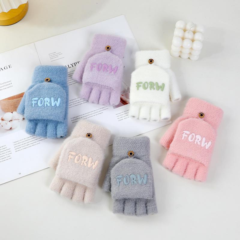Winter Thermo-Handschuhe Damen süße Studenten Fünf-Finger-Handschuhe Winter Kälteabweisend Split-Finger-Handschuhe